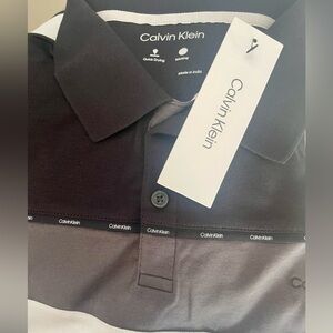 Calvin Klein color block golf polo shirt L